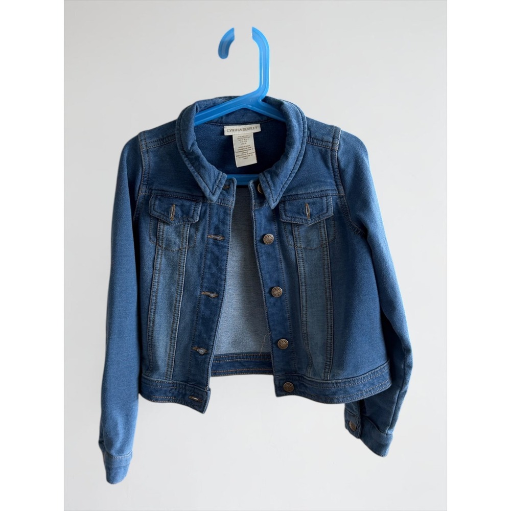Cynthia Rowley Girls Blue Denim Trucker Jacket Medium Wash Size M 7-8 Stretch